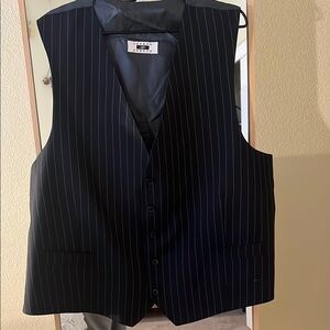 Men's Black Pinstripe Vest